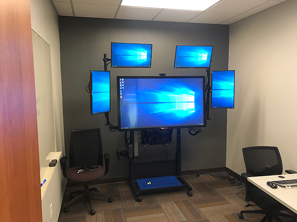 Multiple monitor set up | sit stand workstation